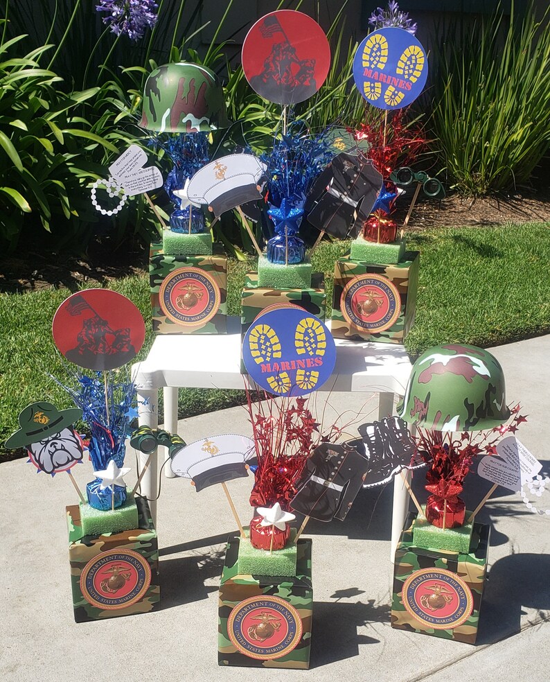 Marines Party Decorations Marines Boot Camp Graduation Etsy