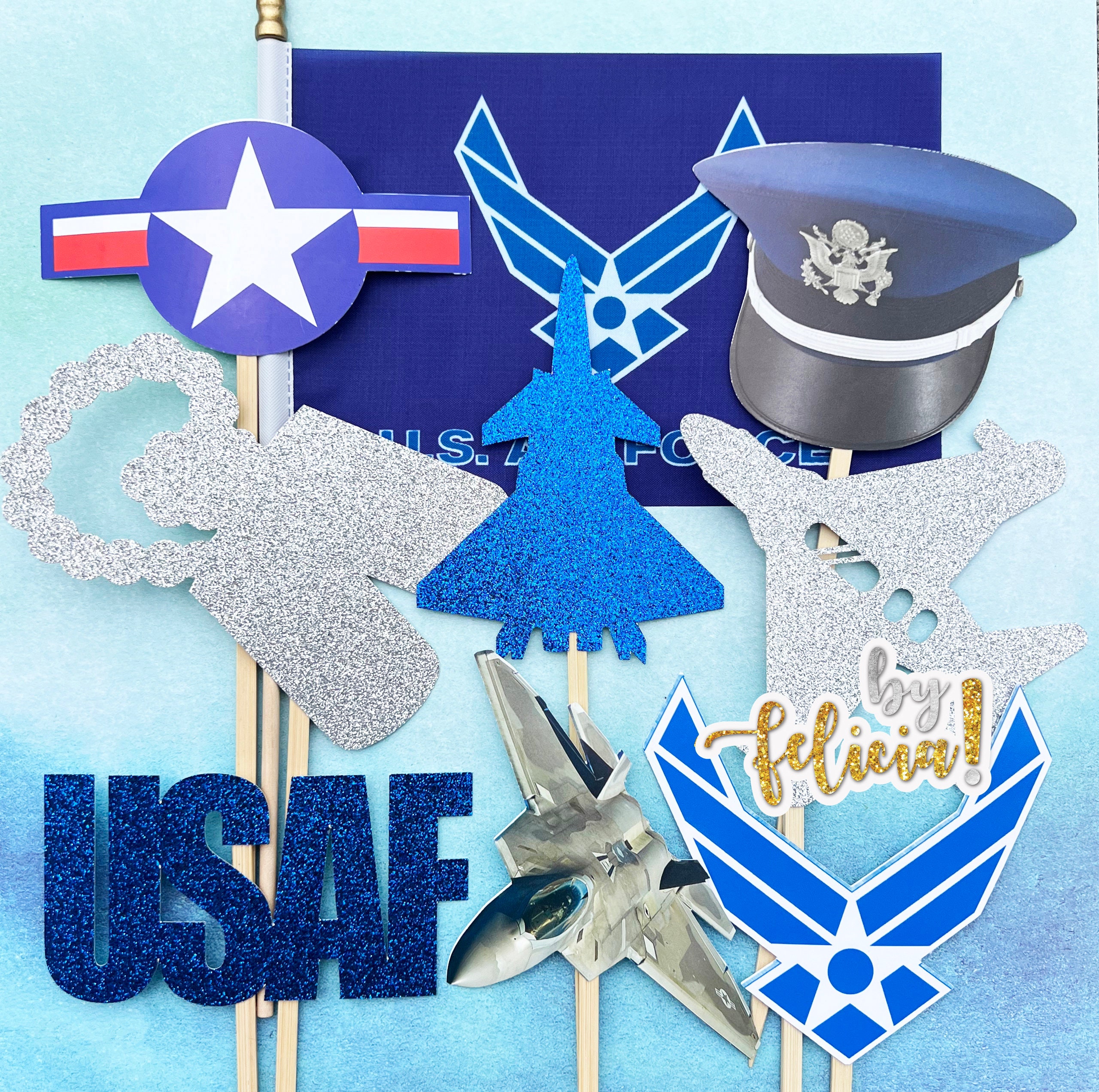 Air Force Party Centerpiece Sticks: Graduation, Boot Camp, Retirement - Etsy