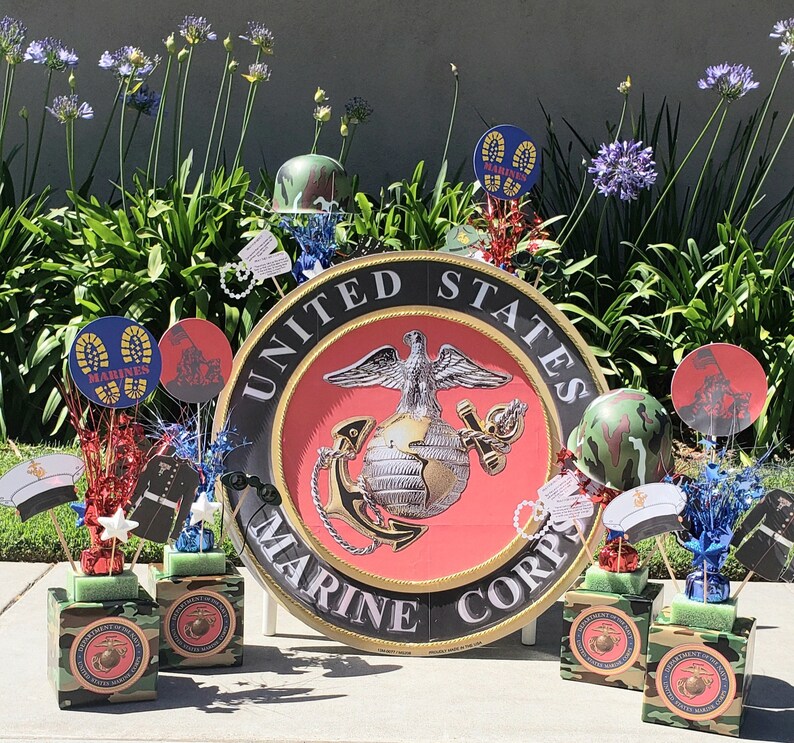 Marines Party Decorations Marines Boot Camp Graduation Etsy