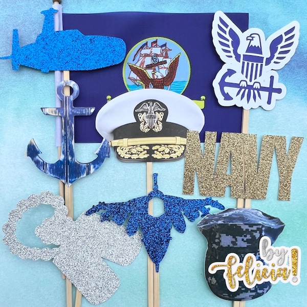 Navy Party Decorations, Navy Boot Camp Graduation,  Navy Centerpiece, Navy Party, Navy Graduation, Navy Party Decor