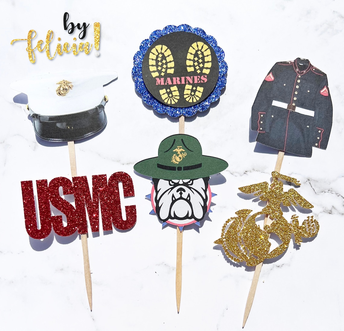 Marines Cupcake Topper USMC Cupcake Topper Marine Corps Etsy