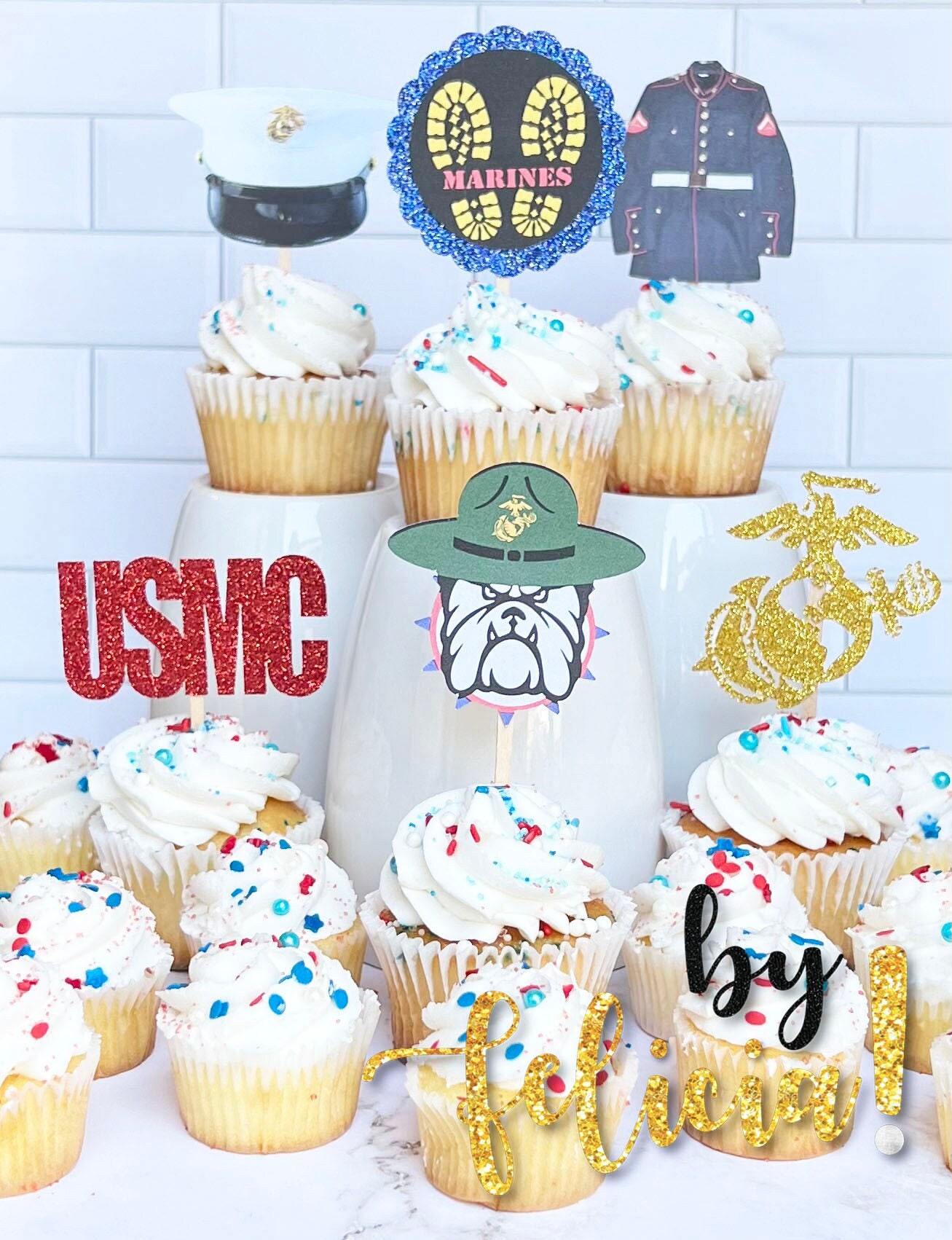 US Marine Corp - Edible Cake Topper OR Cupcake Topper, Decor