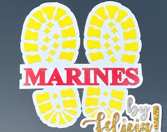 Marine Corps Decal | USMC Decal | Yellow Footprints Decal | The Few. The Proud. | Semper Fi | Marines | USMC License #286-23