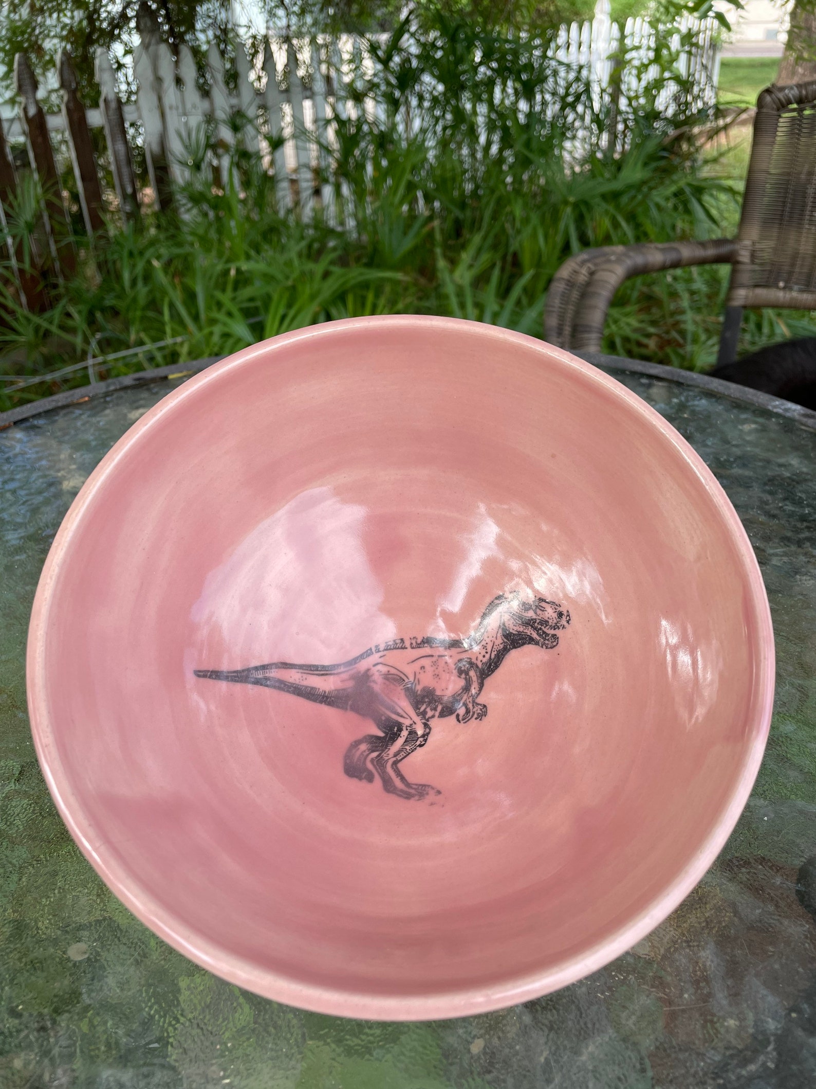 dinosaur with bowl head