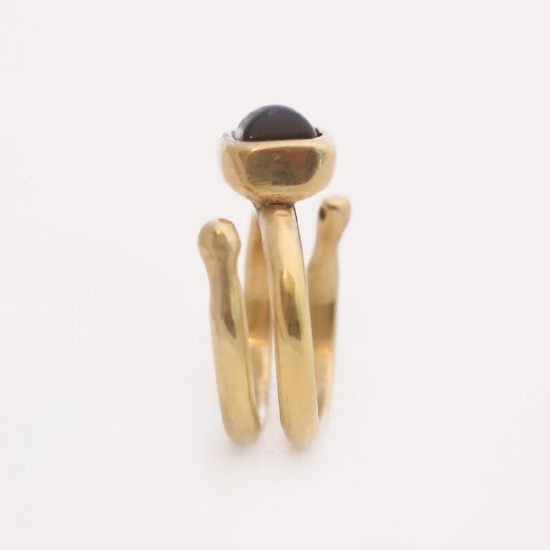 Handmade Jewelry Gift Gemstone Ring Engagement Ring Spiral Ring Delicate Ring Cocktail Ring Black Onyx Ring 30th Birthday Gold Ring