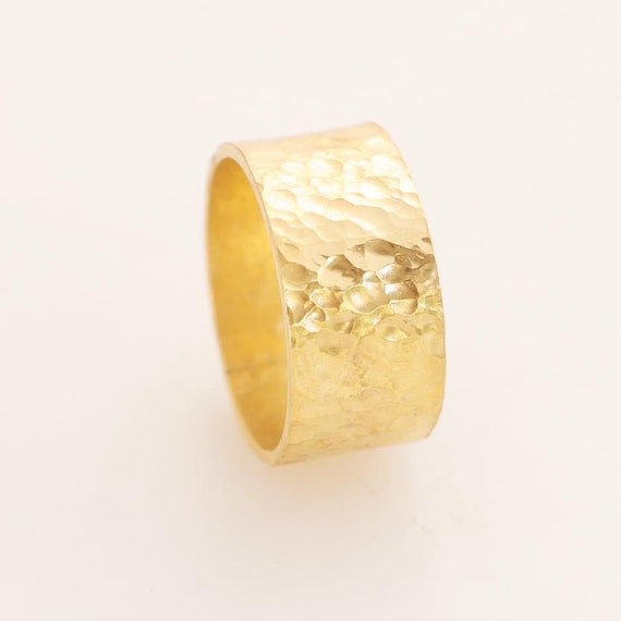 Wedding Ring Gold Hammered Engagement Ring 14K Gold Wedding | Etsy
