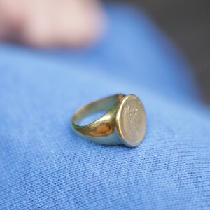 Gold Plated Queen Elizabeth Coin Signet Ring 14K Gold Plated | Etsy