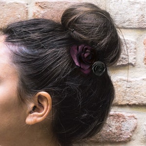 Stunning Leather Rose Hair clip