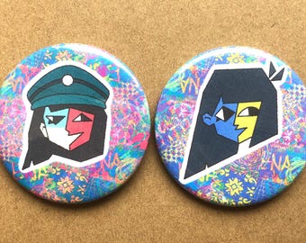 ENA: Dream BBQ and Yellow-Blue ENA Joel G Inspired Pin Button Badges