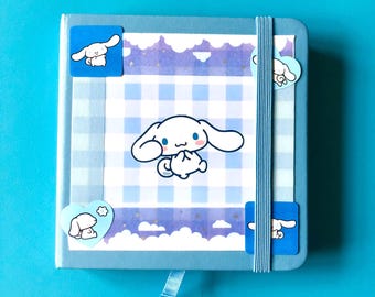 Cinnamoroll Sanrio Inspired Mini Sketchbook: Handmade Collage Cover, One Of A Kind