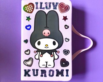Kuromi Sanrio Inspired Mini Sketchbook: Handmade Collage Cover, One Of A Kind