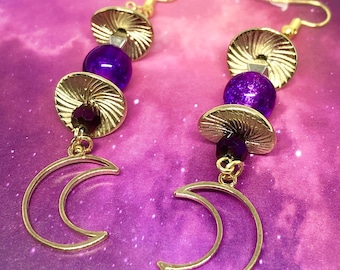 Gale Dekarios Baldur's Gate 3 Inspired Earrings With Golden Moon Charm