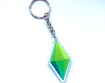 The Sims Plumbob Logo Double Sided Acrylic keychain