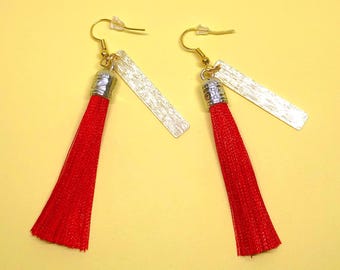 Seth Set Ennead Egyptian God Inspired Red and Gold Earrings