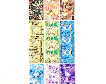 Pokemon Eeveelutions Bookmarks 9 Set: Eevee Vaporeon Jolteon Flareon Espeon Umbreon Leafeon Glaceon Sylveon