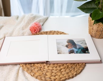 Slip-In Matted Album for 5x7&quot; Prints Natural Linen Personalized Cover