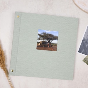 Traditionelles Fotoalbum zum Aufkleben 10x10&quot; | Benutzerdefiniertes Leinencover & Prägung | Hochzeit, Baby, Reise-Erinnerungsbuch