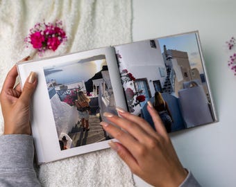 Personalized Photo Book 12x12" | Flores Custom Cover & Embossing | Wedding, Baby, Travel Memory Book