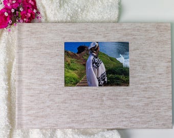 Personalized Photo Book 8x12" | Linen Custom Cover & Embossing | Wedding, Baby, Travel Memory Book