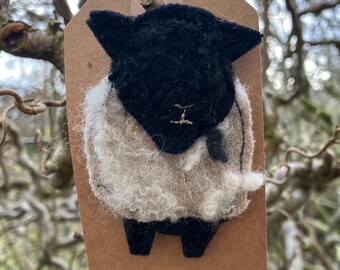 Sheila sheep handmade wool tweed brooch/ pin.  Christmas present// stocking filler// secret Santa