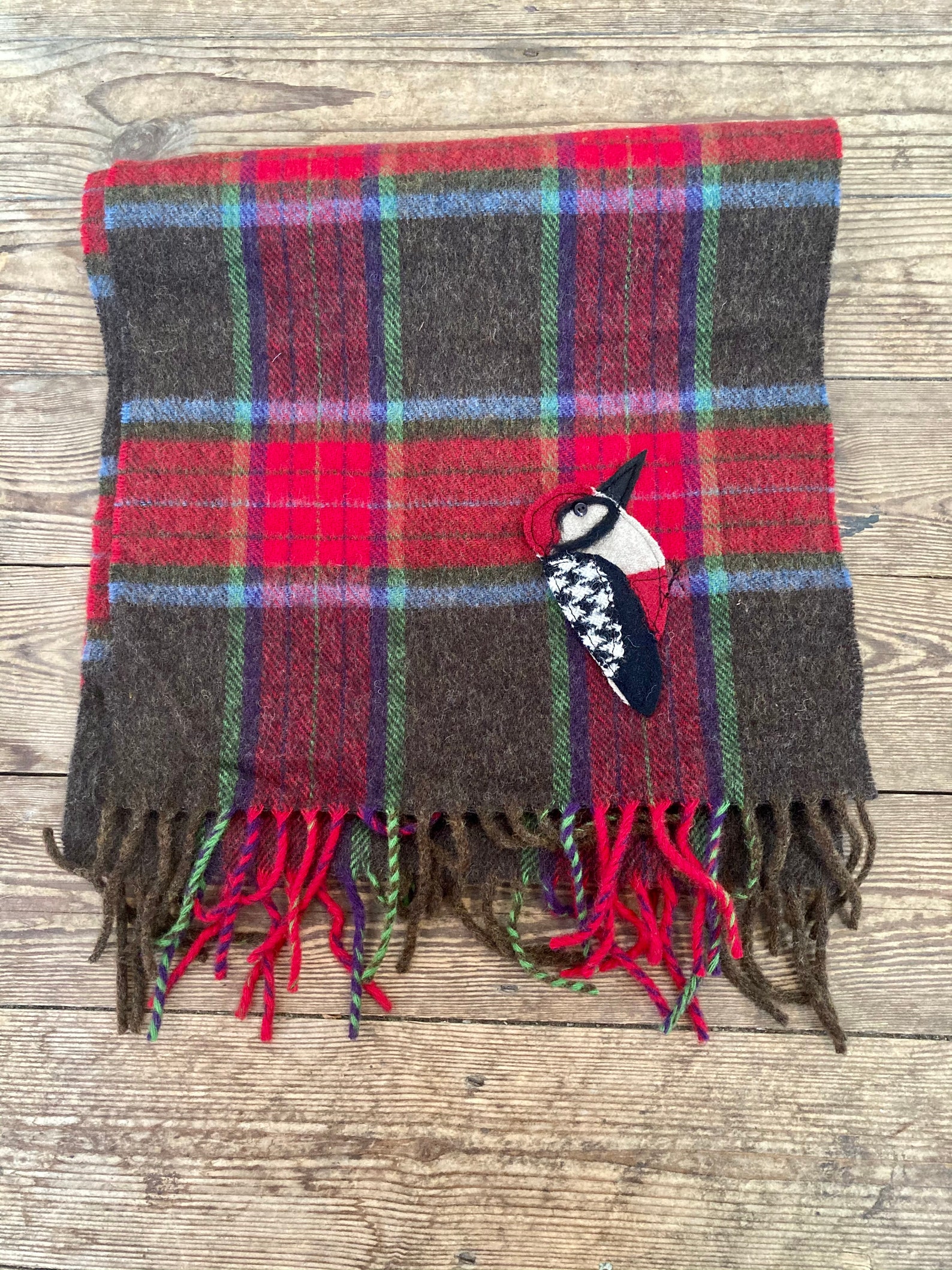 green and red tartan scarf