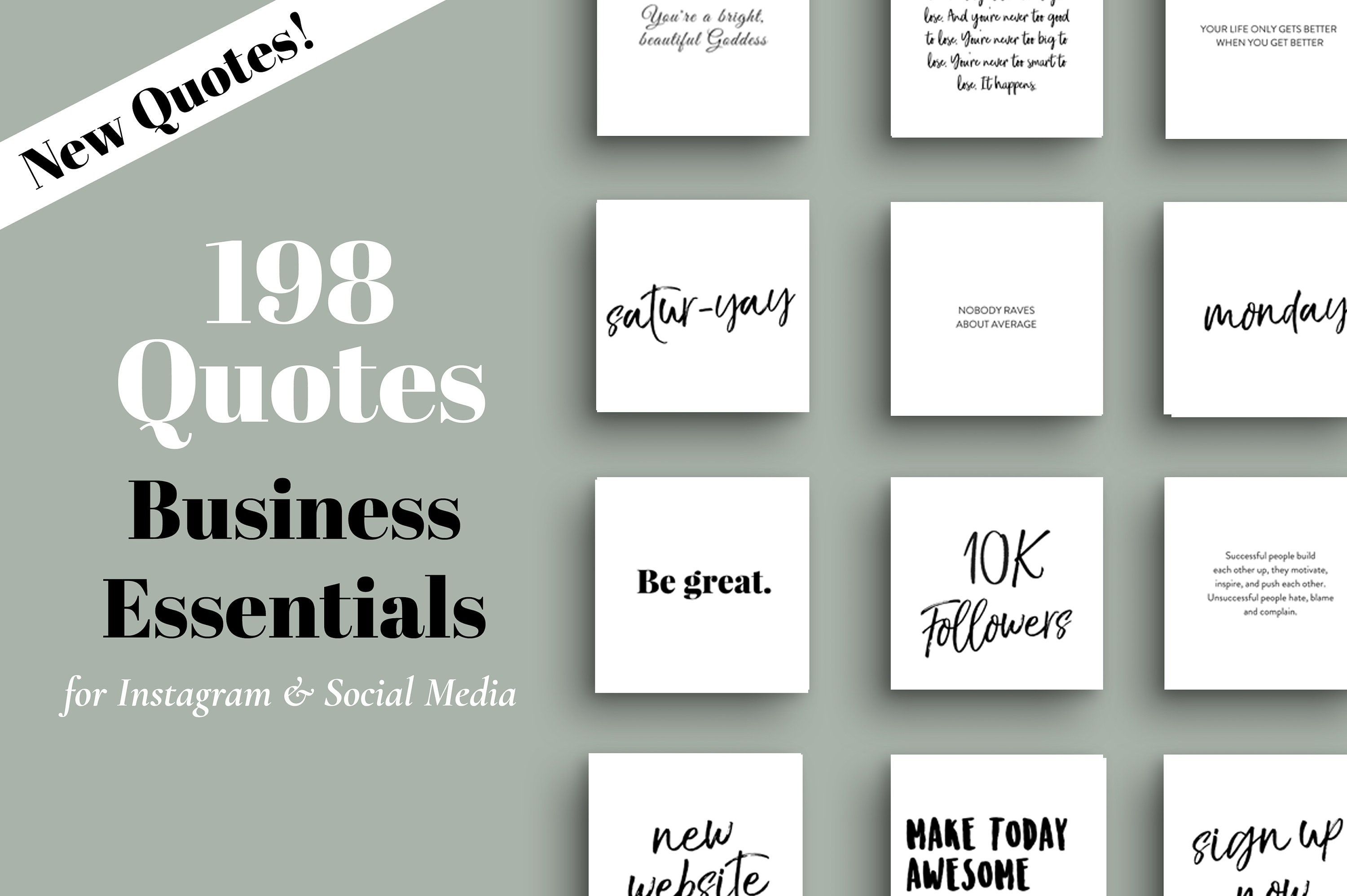 Instagram Social Media Quotes 198 PACK Social Media Etsy