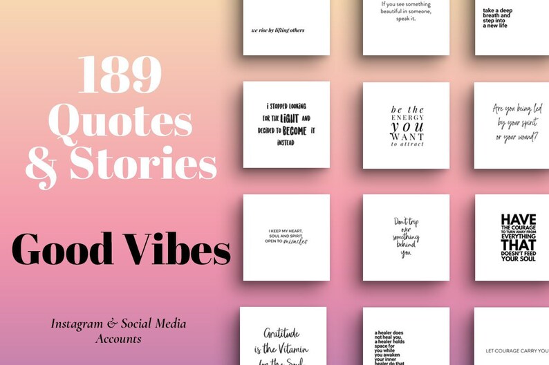 Good Vibes Only Instagram Quotes Quote Social Media Etsy