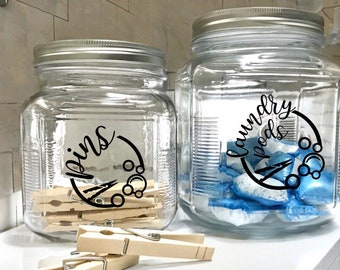 Personalized Laundry Room Vinyl Decals: Waterproof Organizer Labels