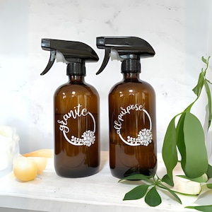16oz cleaning spray bottle set, homemade cleaning, zero waste bottles, custom cleaning bottle, reusable cleaning bottle, waste free cleaning