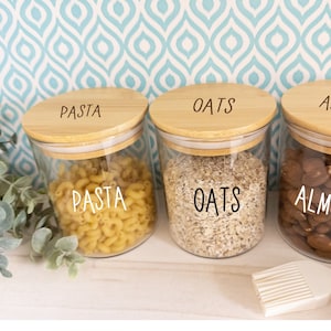Custom pantry jar with wooden lid - Pantry organization jars