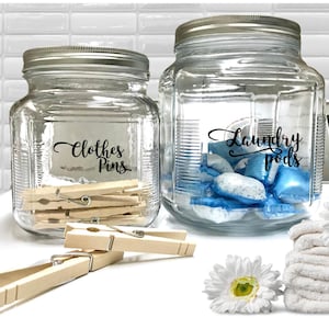 ONE DECAL ONLY - Custom laundry Labels, laundry Canister Labels , Vinyl laundry Labels ,  laundry room Decals