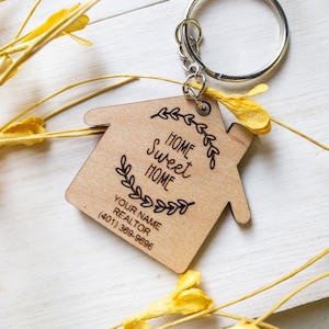 Realtor gift for clients, realtor keychain, new home gift, new house gift image 1