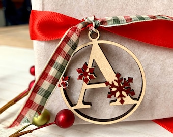 Christmas gift Tags - Initial Christmas Gift Tags - Wooden Gift Tag - Initial Tags  - Personalized Tags
