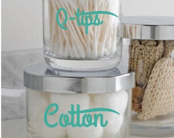 Bathroom decals- bathroom jars- Vanity labels - bathroom custom labels