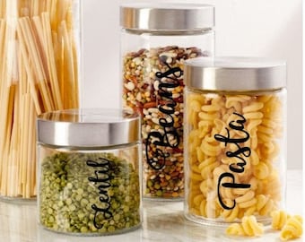 Custom Vinyl Pantry Labels: Kitchen Canister Decals