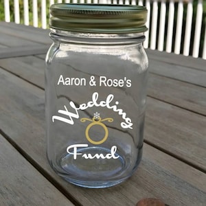 wedding savings - Wedding fund - expenses jar- saving fund- mason jar