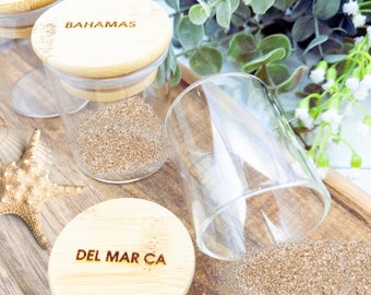 Engraved Sand Keepsake Bottle: Personalized Beach Memory Jar