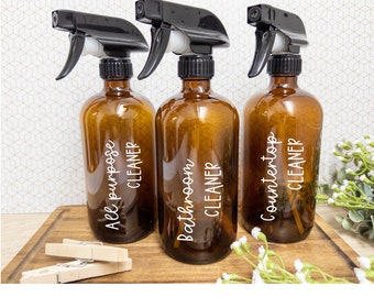 Flaconi spray ambrati da 113,4 g, piccoli flaconi vuoti a nebulizzazione fine spray, contenitori riutilizzabili, set di 4, inclusi 2 spruzzatori, 2 imbuti, 1 contagocce e 8 etichette