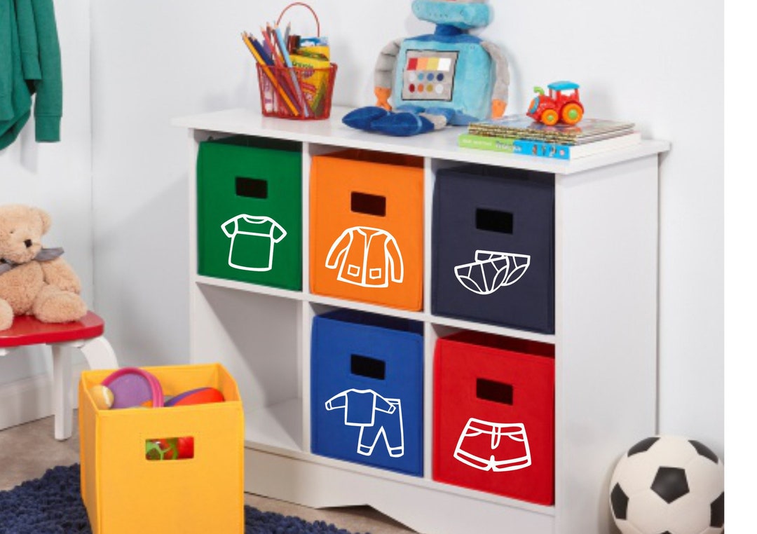 Clothe Storage Cube Bin Labels Heat Transfer Kids Storage Labels Custom