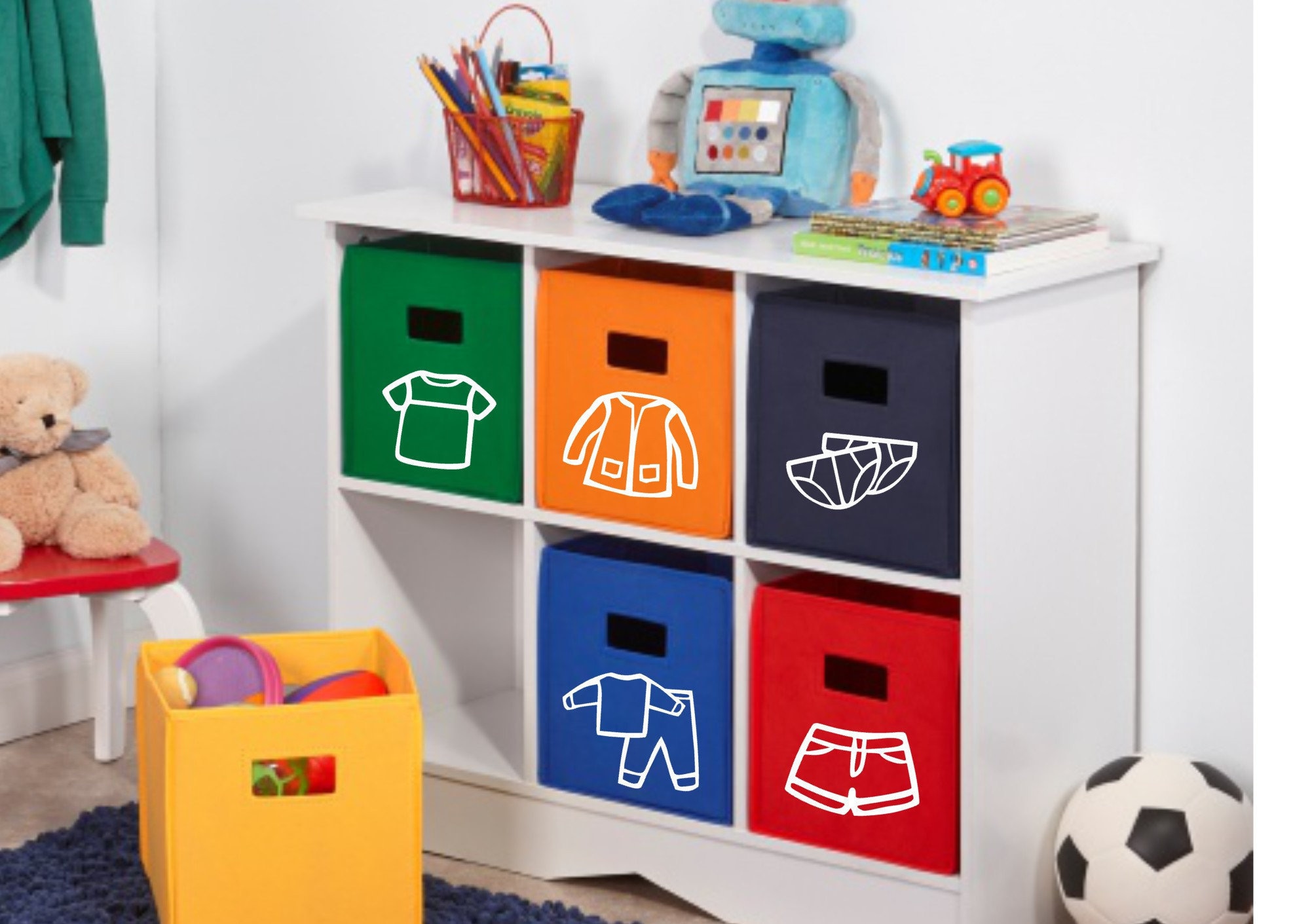 Clothe Storage Cube Bin Labels Heat Transfer Kids Storage Etsy