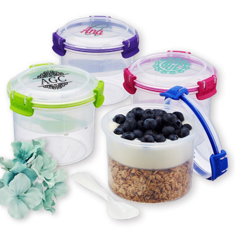 Personalized Breakfast Container On The Go Monogram Monogramed