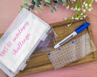 Personalized 100 Envelopes Challenge Box Kit: Savings Tracker