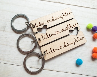 Mother daughters gift, mom keychain, two daughters gift