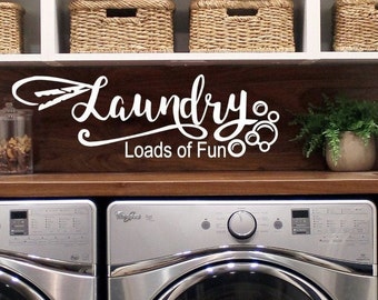 Laundry Room Vinyl Decal: Door or Wall Decor