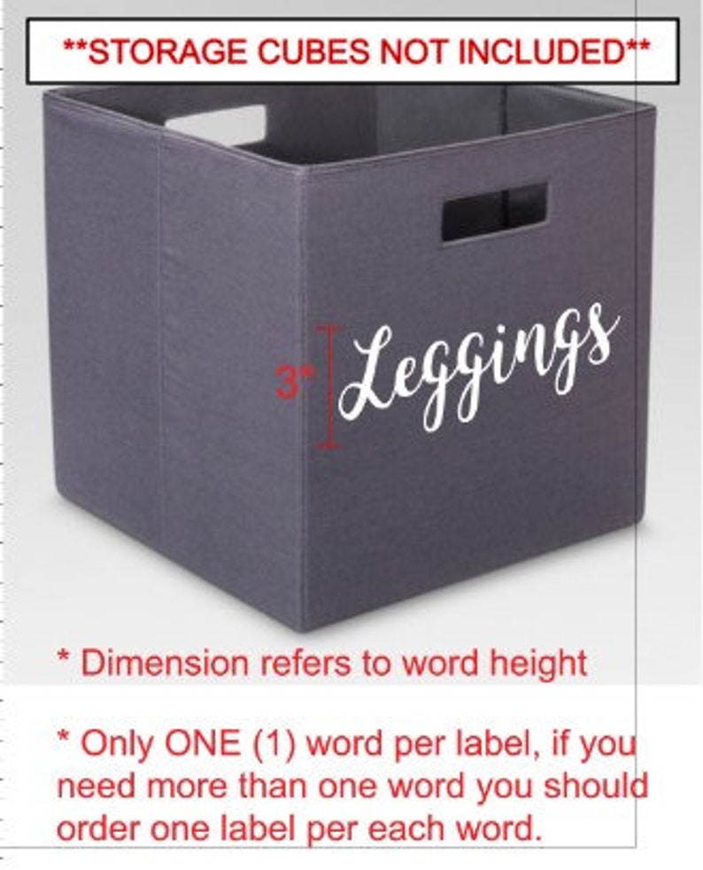 Custom labels for storage cubes LABEL ONLY Iron on storage Etsy