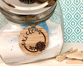 Personalized laundry wood label tags, wood tags, storage and organization, laundry organizing