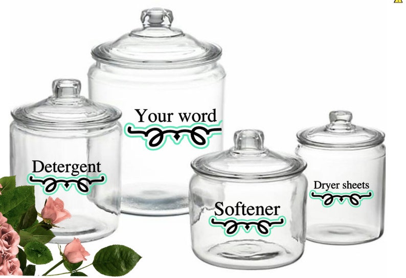 Custom laundry jars laundry Canister Labels laundry Labels Etsy