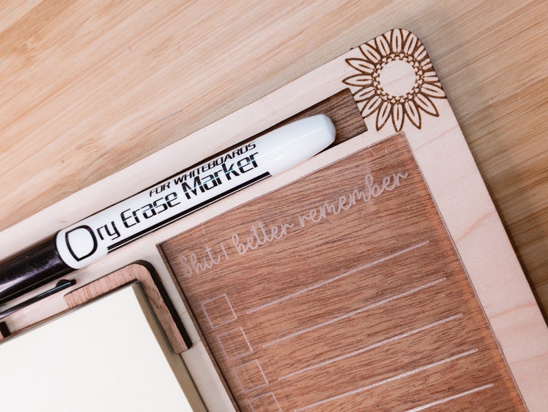 Dry erase and sticky note desk pad, sticky note holder, desk organizer, to do list, message center image 5