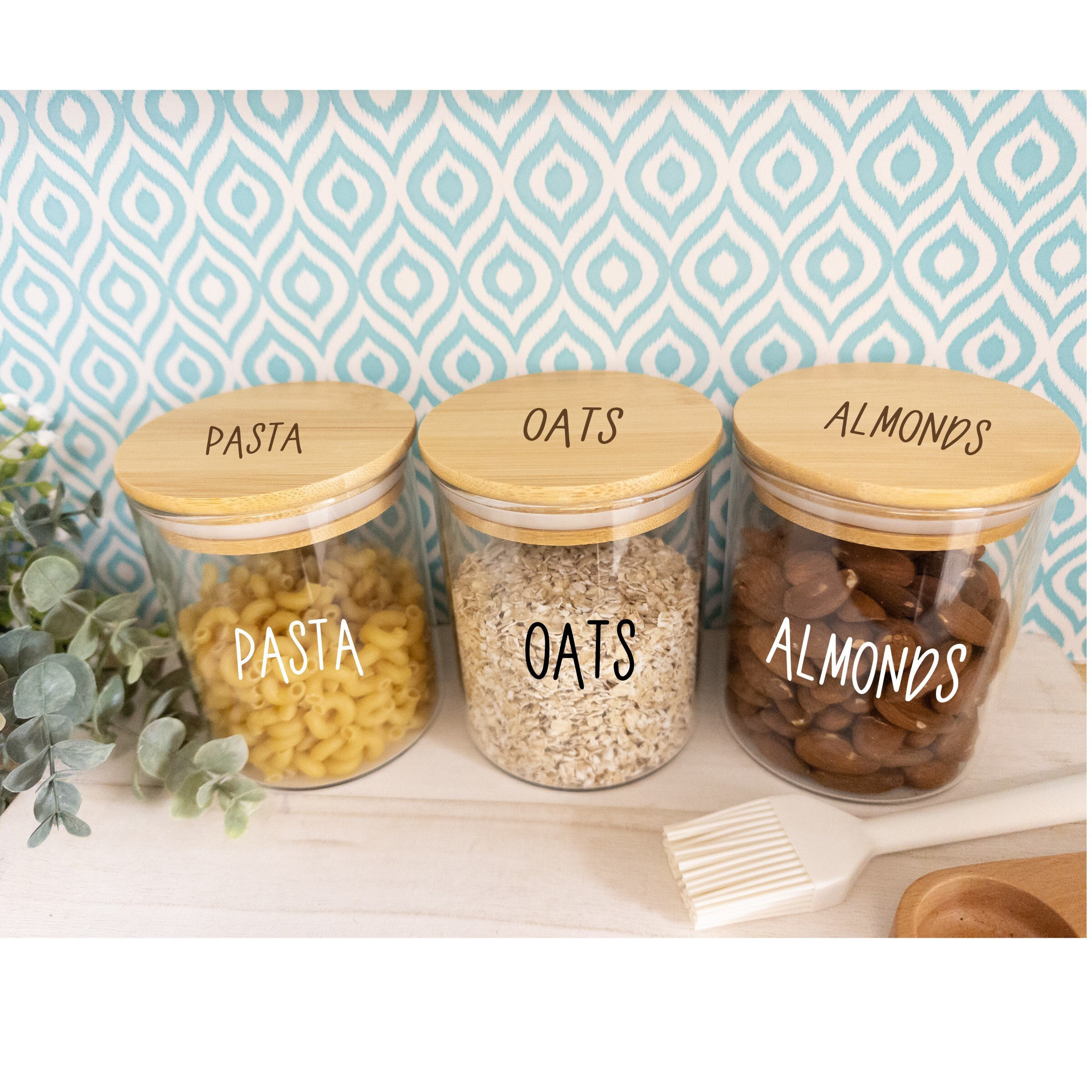 Custom wooden lid pantry jar - Pantry organization jars