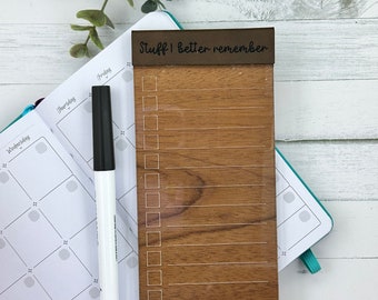 Dry erase note board and to do list